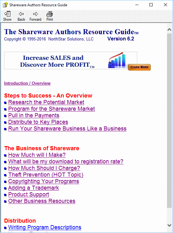 Shareware Authors Resource Guide Screenshot